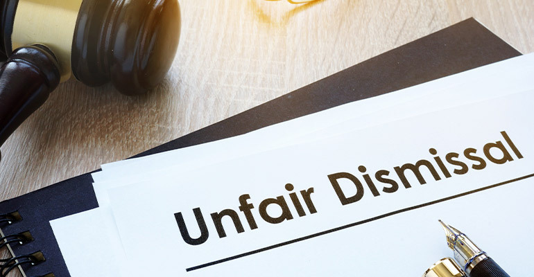 Paper that says unfair dismissal