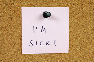 Note saying "I'm sick"