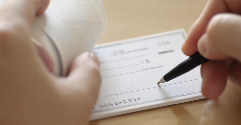 Signing a check for FMLA leave