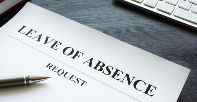 Leave of Absence Request typed on a piece of paper