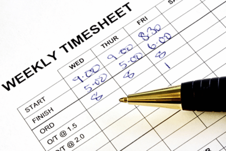 Time card being changed in pen 