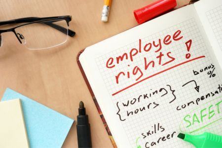 Employee right written in notebook