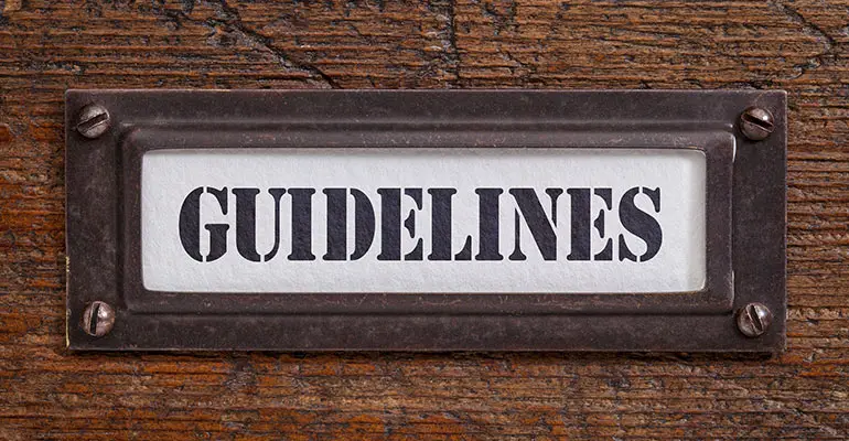 guidelines sign on wall