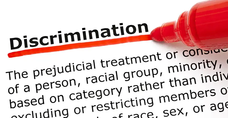 definition of discrimination with word discrimination underlined with red marker