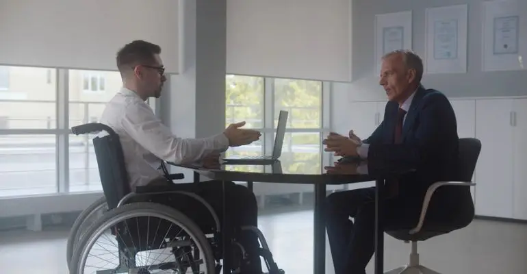 An employer taking away a reasonable accommodation from an employee in a wheelchair